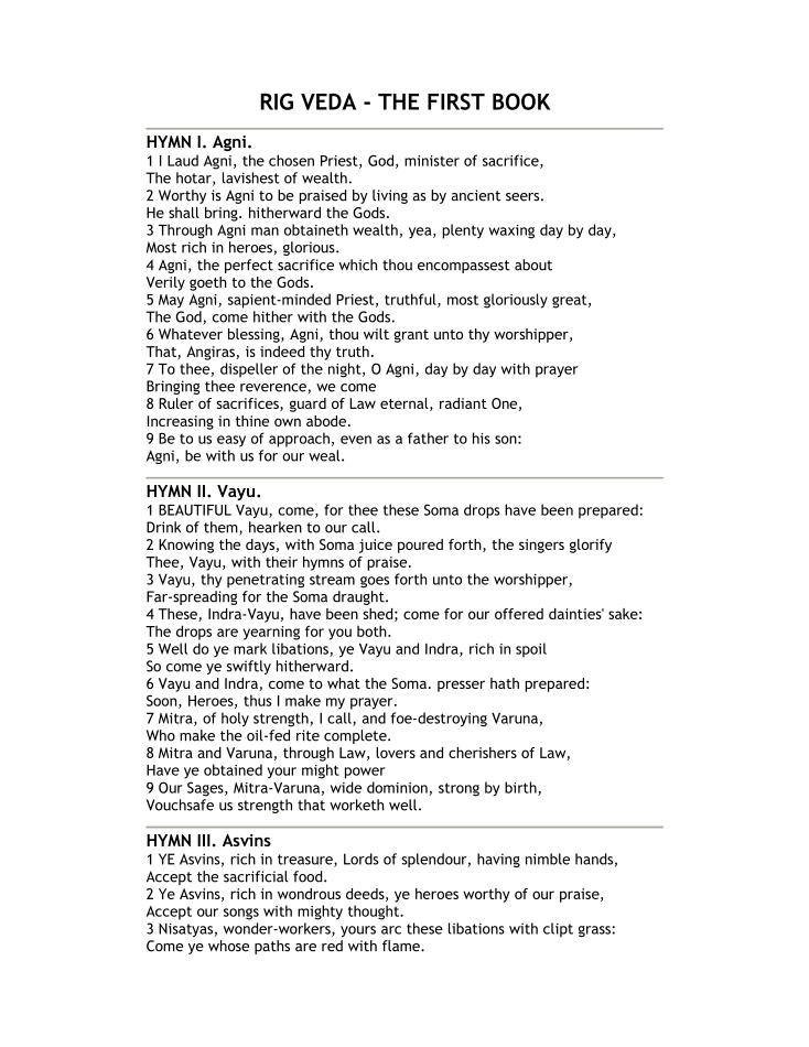 Veda Rig Worksheets i